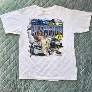 2010 Jimmie Johnson NASCAR Sprint Cup Series Five Time Champion white tee
